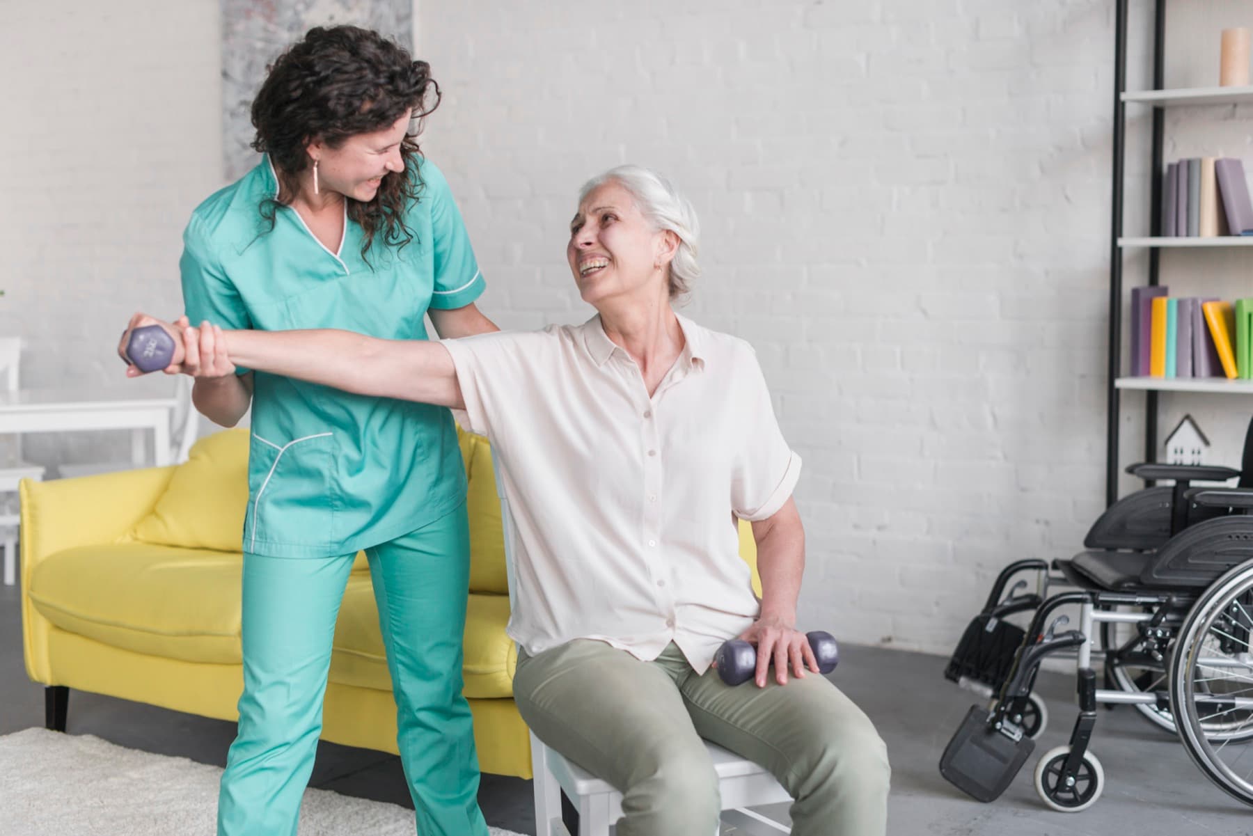 Atendimento de fisioterapia neurofuncional.